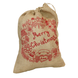 Jute zak met Merry Christmas 30 x 40 cm 